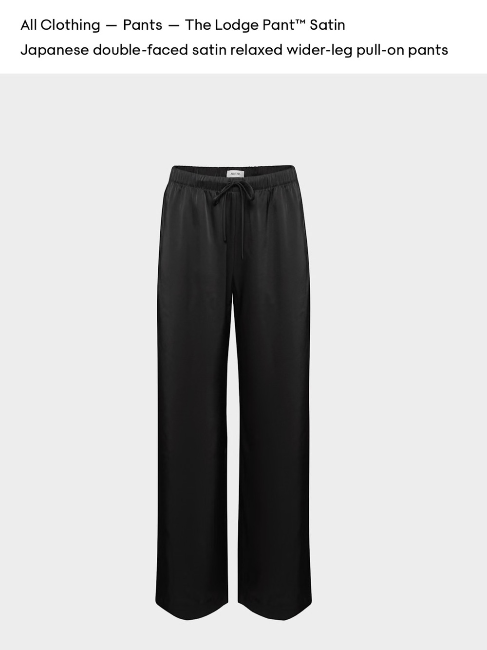 XXS Aritzia Black Satin Lodge Pants - Picture 6 of 6